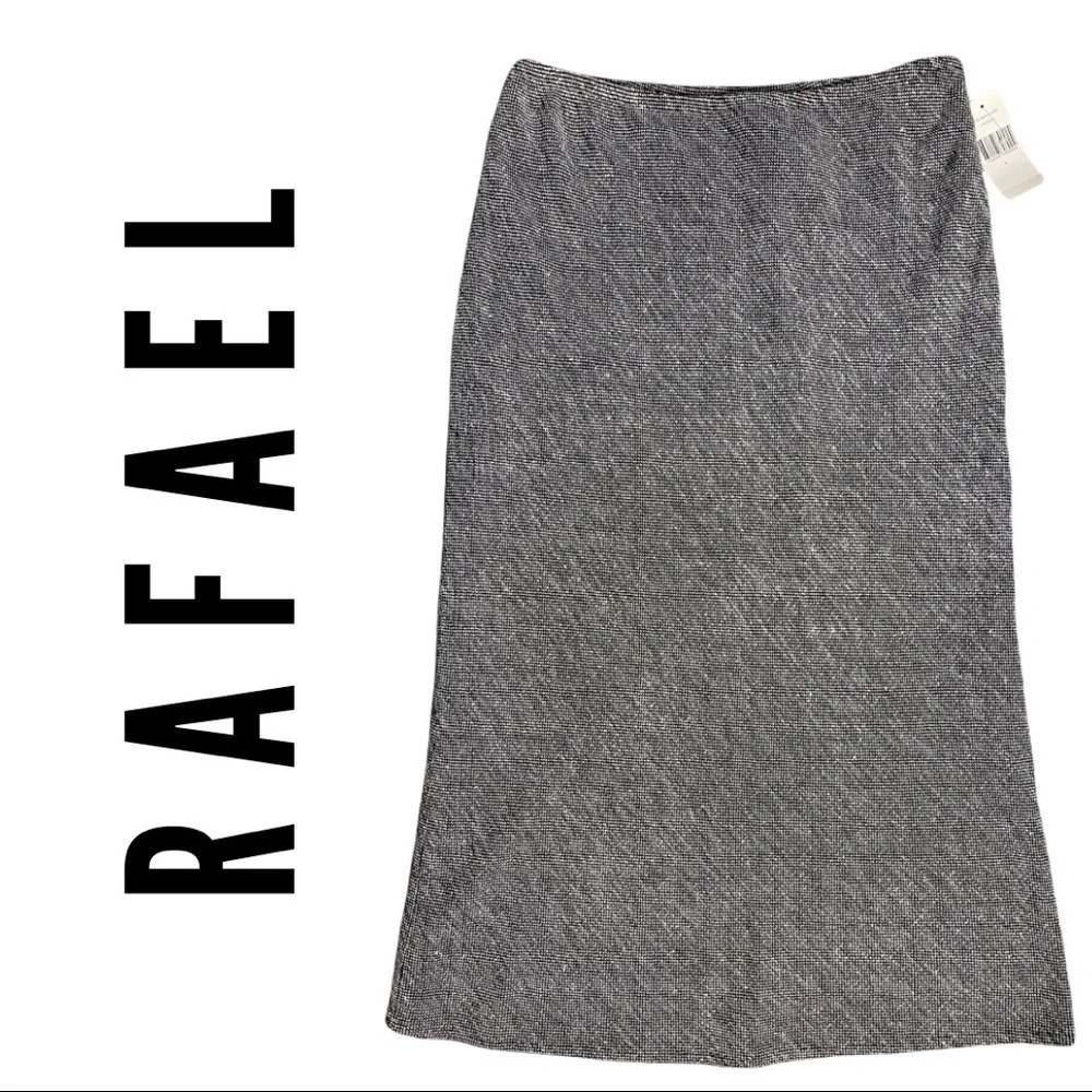 🛍️3/$40 Rafael Lined Straight Skirt  Maxi Black White Size Large NWT